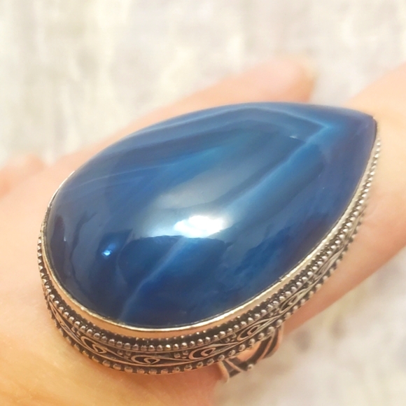New Botswana Agate 925 Silver Statement Ring. - Picture 9 of 15